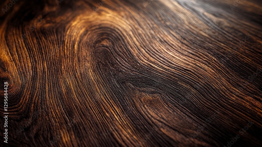 Fototapeta premium Beautifully textured dark wood surface with intricate grain patterns for background and design use