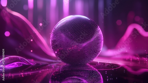 A pulsating sphere, its surface adorned with interconnected points, symbolized the boundless global connection technology, the accumulation of knowledge, and the power of 3D visualization. The 