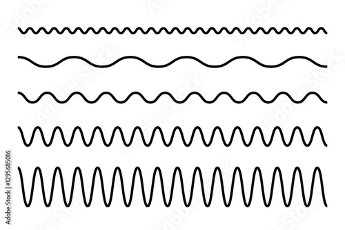 ぎざぎざ・波線セット｜モノクロのシンプルな装飾ライン