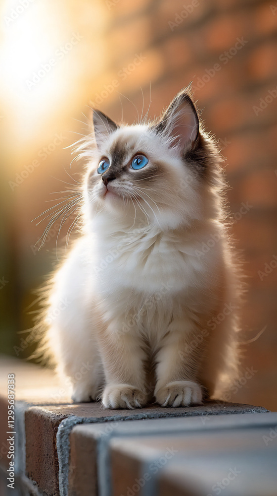 Fototapeta premium himalayan cat sitting sofa