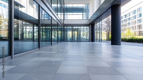 Wallpaper Mural Modern office space with large windows and sleek floors showcasing contemporary architecture : Generative AI Torontodigital.ca