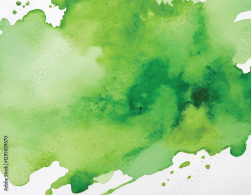 Light green hand painting watercolour stain background. Original artistic footage