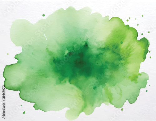 Light green hand painting watercolour stain background. Original artistic footage