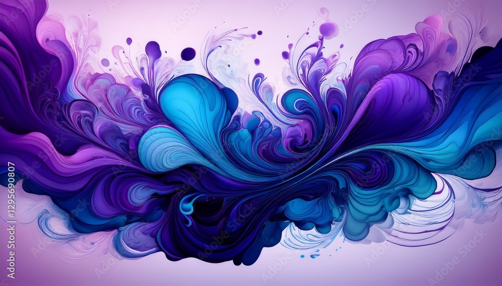 The swirling patterns of ink dropped into water, forming organic, dream-like shapes in motion, creating a mesmerizing abstract composition with fluid textures.