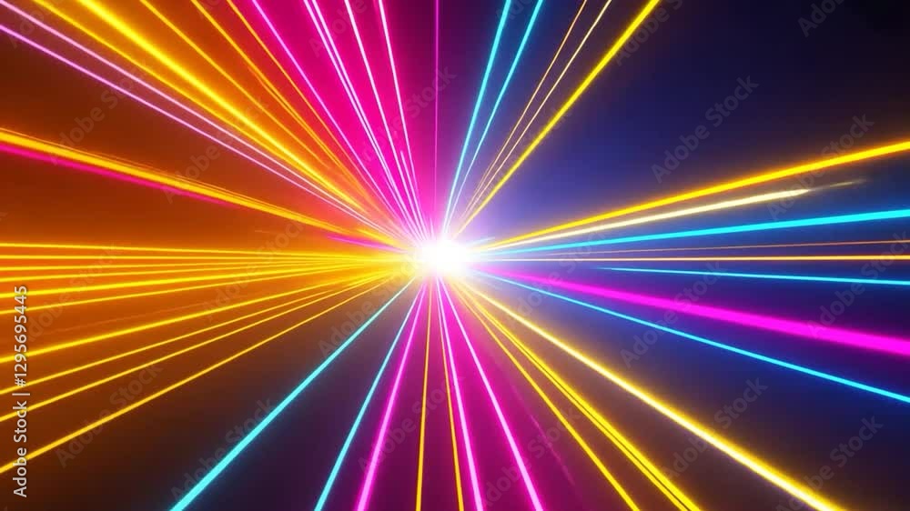 Vibrant Light Rays Converging at a Central Point Vibrant Light Rays Converging at a Central Point