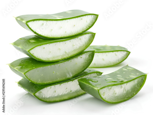 Wallpaper Mural Aloe Vera sliced on isolated white background, Clipping path Torontodigital.ca