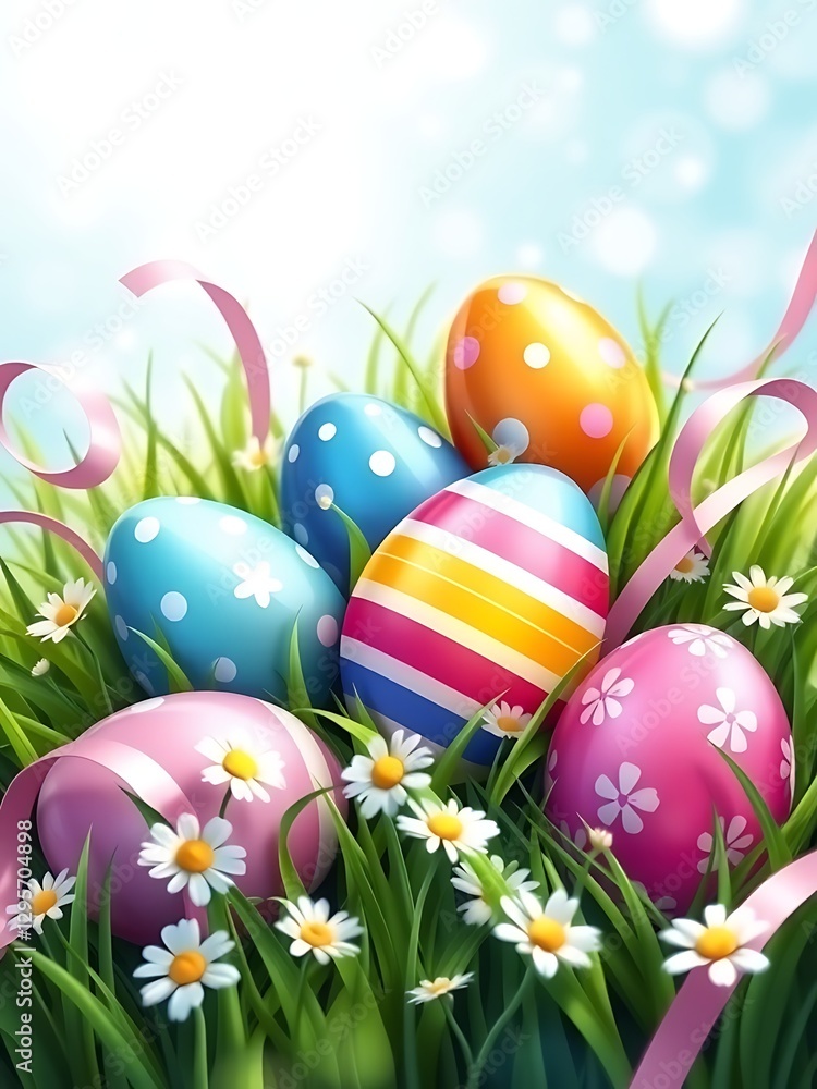 easter eggs in grass easter eggs in grass