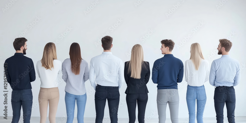 Obraz premium group of employees or workers in a good company environment. people, fashion, work casual wear and lifestyles. 