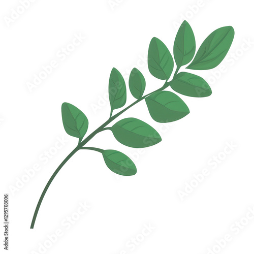 Green leaf illustration on a transparent background