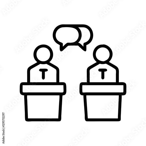 debate icon, debate line art - simple line art of debate, perfect for debate logos and icons