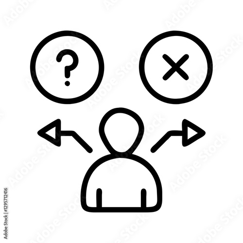 dilemma icon, dilemma line art - simple line art of dilemma, perfect for dilemma logos and icons