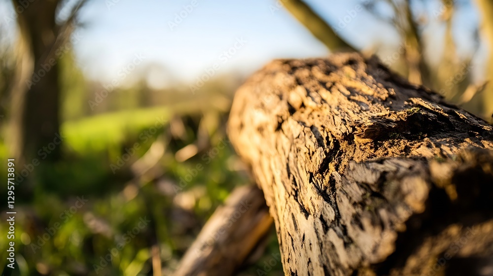 Beautiful Rustic Log on the Forest Floor with Gentle Morning Light : Generative AI Beautiful Rustic Log on the Forest Floor with Gentle Morning Light : Generative AI