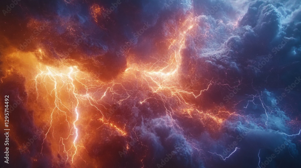 Breathtaking Awe-Inspiring Spectacle of Lightning in Dark Clouds Breathtaking Awe-Inspiring Spectacle of Lightning in Dark Clouds