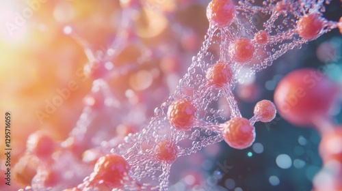 Close-Up of Ectoin Molecules Protecting Skin from Environmental Damage