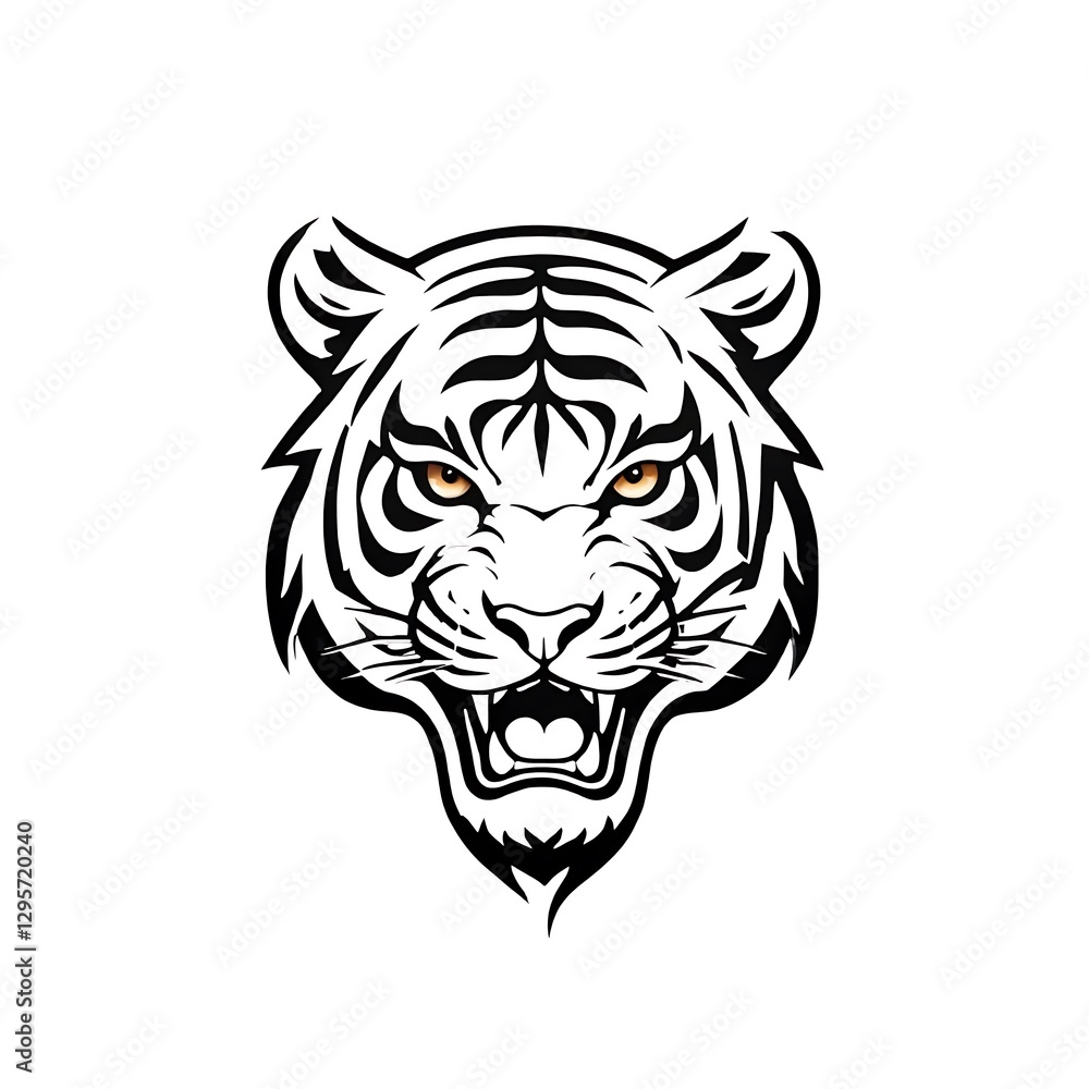 Tiger head with a black and white pattern. Colorings. Vector. Illustration. Black. Sketch Tiger head with a black and white pattern. Colorings. Vector. Illustration. Black. Sketch