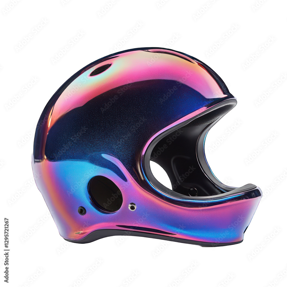 Fototapeta premium Iridescent Helmet: BMX, Skate, Cycle Safety isolated on transparent background
