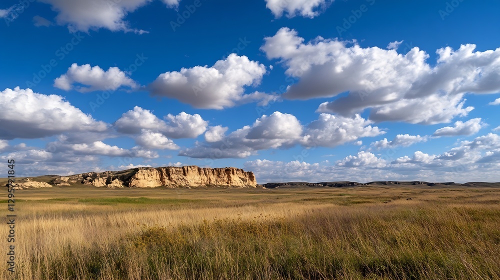 Expansive Scenic Prairie Landscape with Dramatic Cloud Formation : Generative AI Expansive Scenic Prairie Landscape with Dramatic Cloud Formation : Generative AI