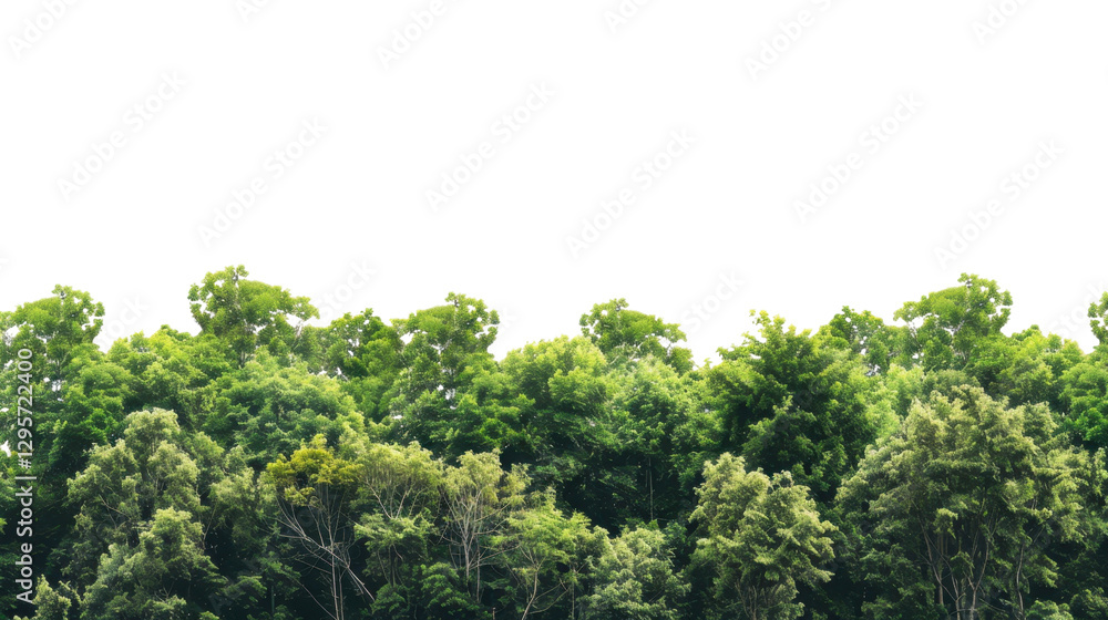 Lush green forest canopy with transparent background for compositing Lush green forest canopy with transparent background for compositing