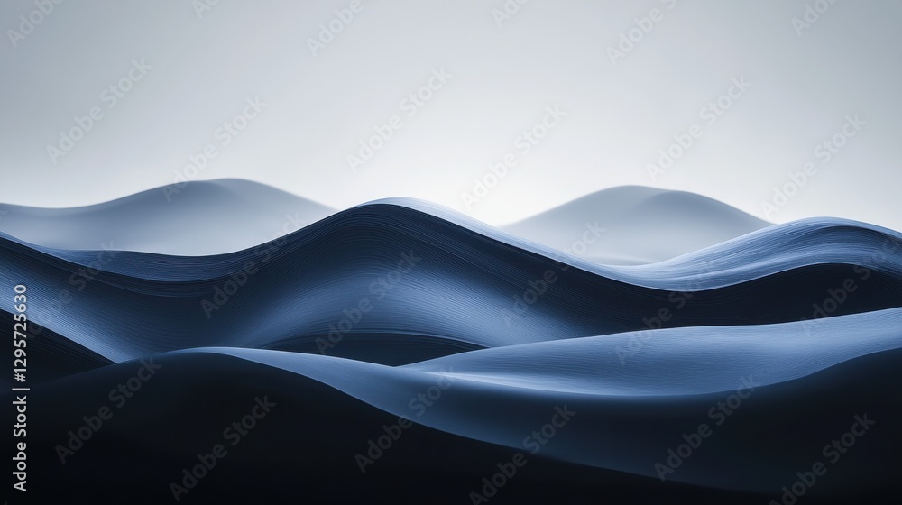Abstract Monochrome Landscape - 3D Rendered Waves in Dark Background, abstract , digital art , monochrome , landscape Abstract Monochrome Landscape - 3D Rendered Waves in Dark Background, abstract , digital art , monochrome , landscape