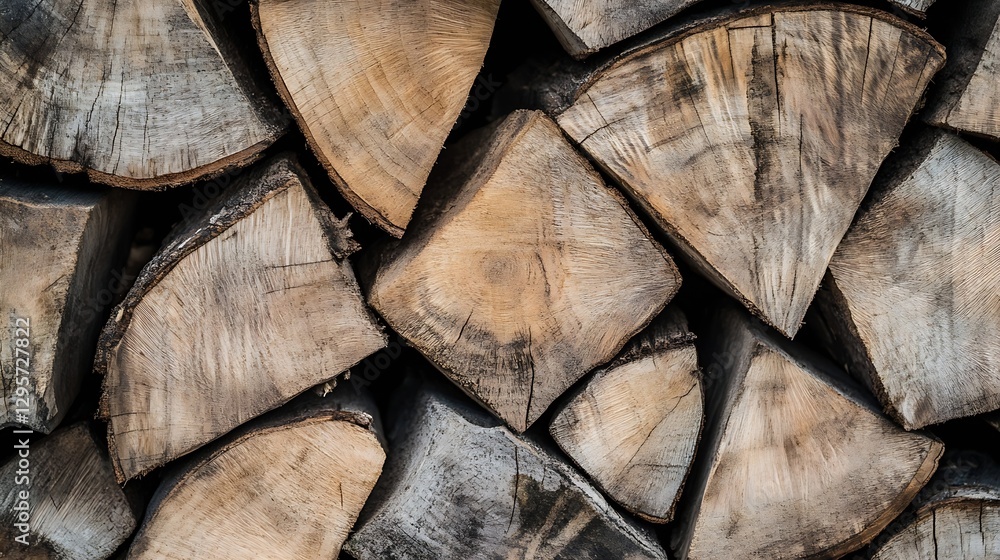 Close up view of neatly stacked firewood logs showcasing natural wood patterns and textures : Generative AI Close up view of neatly stacked firewood logs showcasing natural wood patterns and textures : Generative AI