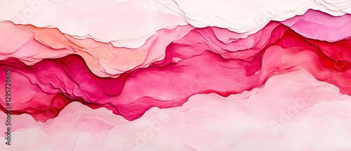 Wallpaper Mural Abstract Pink and Red Watercolor Flow Art Torontodigital.ca