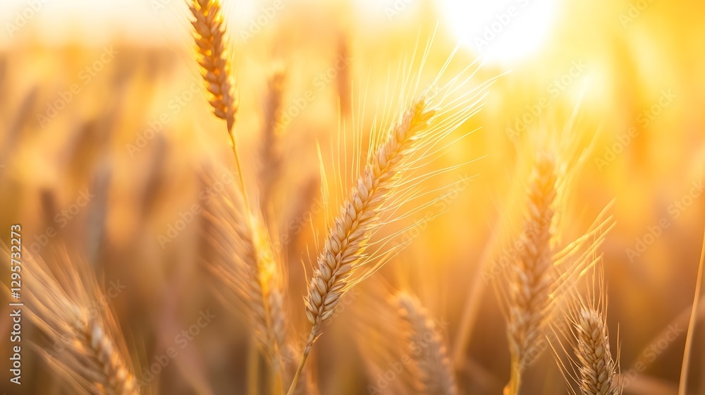 Golden Wheat Field at Sunset Capturing the Essence of Nature and Agriculture : Generative AI Golden Wheat Field at Sunset Capturing the Essence of Nature and Agriculture : Generative AI