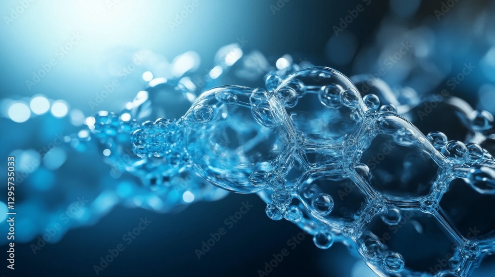 Futuristic Concept of Skin Hydration Featuring Water Bubbles Futuristic Concept of Skin Hydration Featuring Water Bubbles