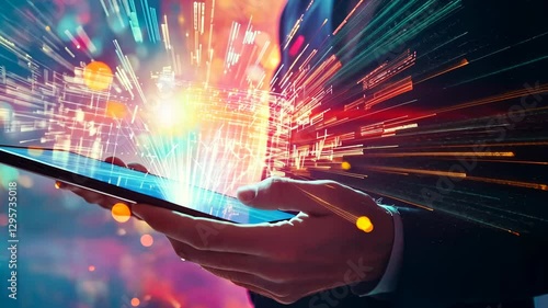 Digital Global Network,  Data Visualization on Tablet
