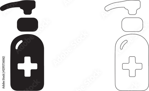 Antibacterial hand gel vector icon.