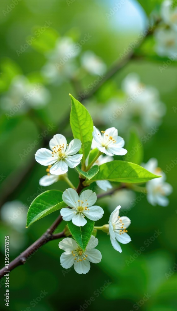 Delicate white blossoms adorn the branches of a black locust tree, summer, nature, flora