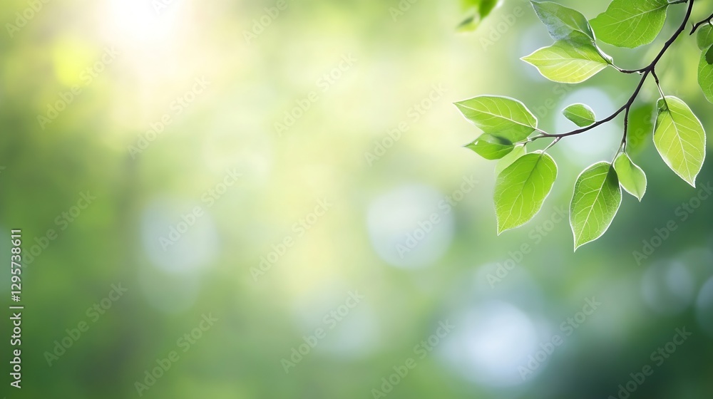 Delicate green leaves illuminated by soft natural light creating a fresh and vibrant atmosphere : Generative AI Delicate green leaves illuminated by soft natural light creating a fresh and vibrant atmosphere : Generative AI