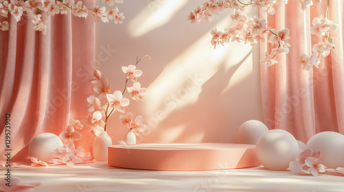 Soft Pink Floral and Minimalist Display Setup