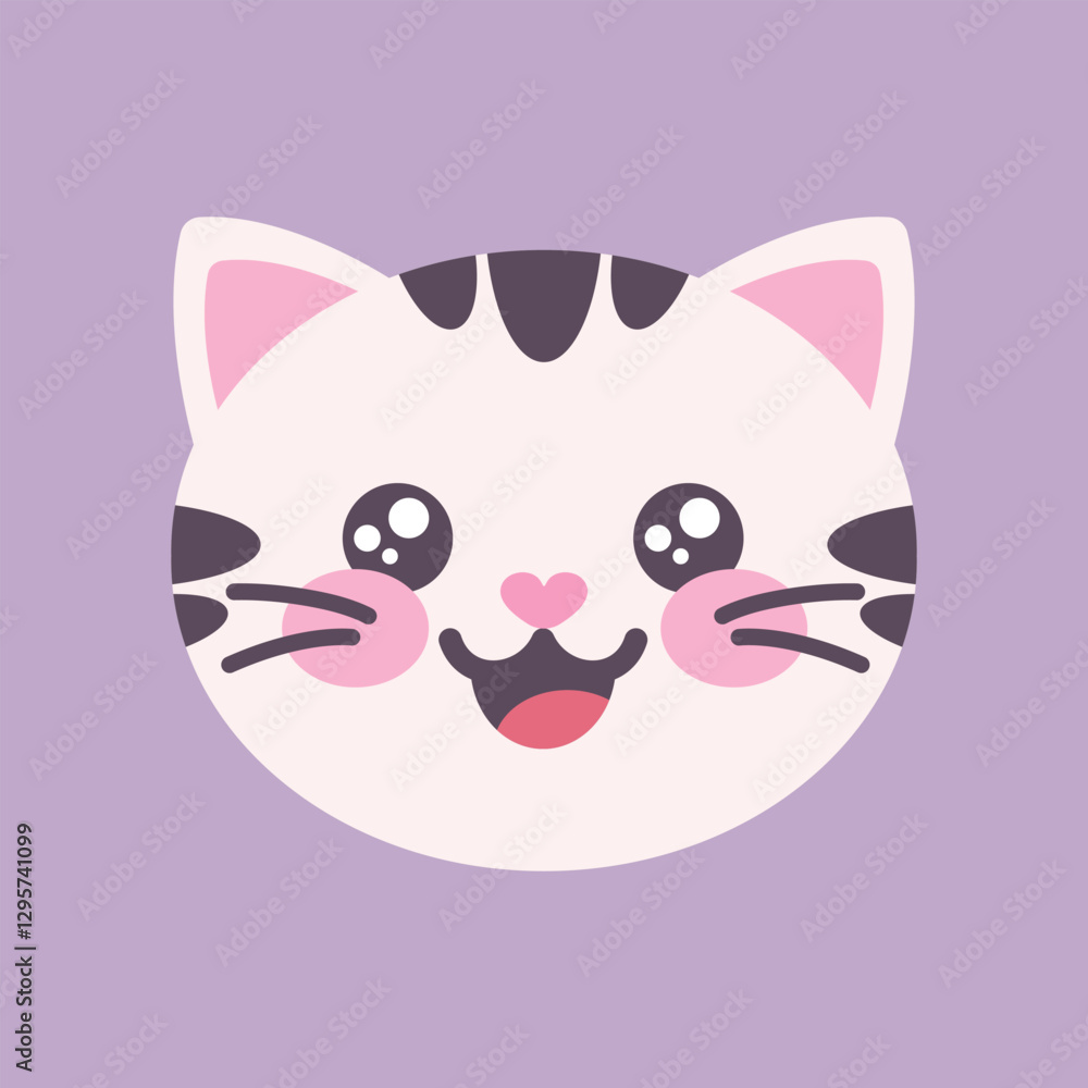 Cute cat character icon. Cat cartoon mascot emoji. Vector illustration Cute cat character icon. Cat cartoon mascot emoji. Vector illustration