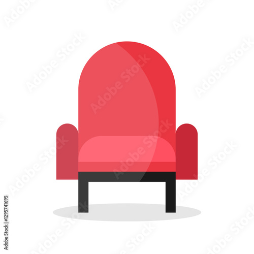 Cinema seat icon isolated on white background. Flat movie theater chair icon symbol. Vector illustration