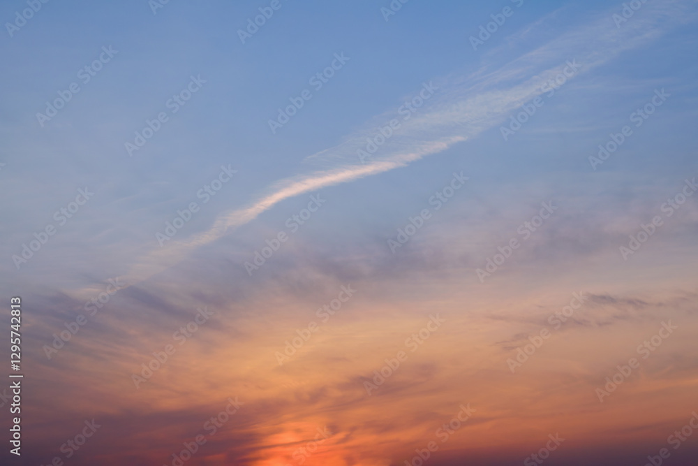 Fototapeta premium Beautiful sunset sky with amazing colorful clouds