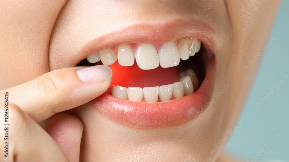 Obraz premium Dental examination of woman experiencing toothache and periodontal disease in wisdom teeth