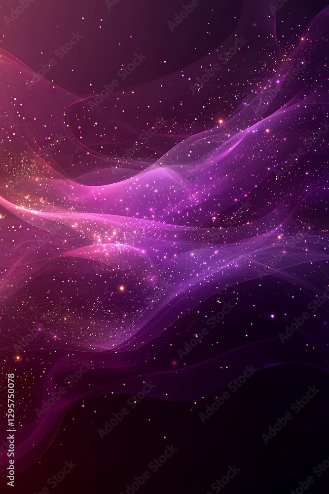 Fototapeta premium A purple and pink abstract background with stars and swirls