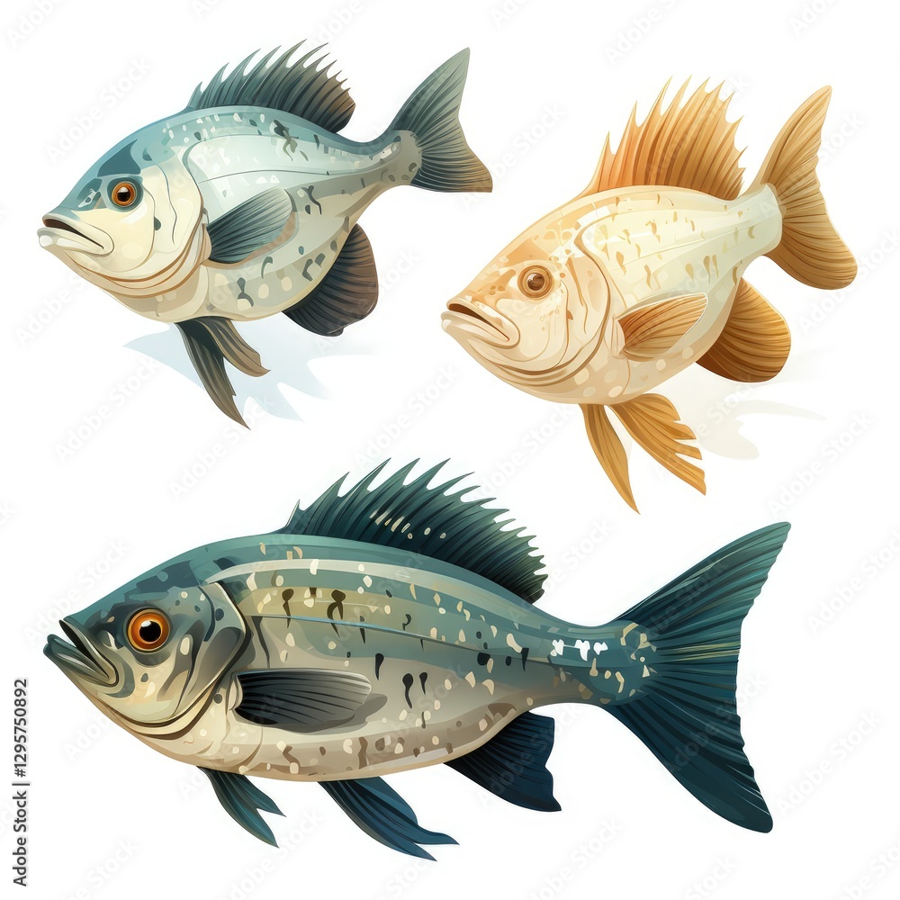 Minimalistic Halibut Illustration Isolated on a White Background Minimalistic Halibut Illustration Isolated on a White Background