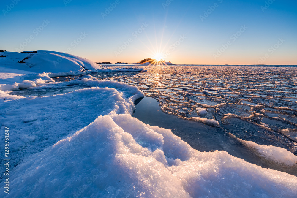 frozen sea in winter