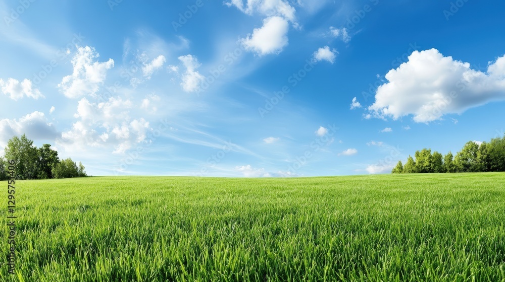 Obraz premium Illuminating tranquility meadow serenity expansive green space nature scene open landscape peaceful vista