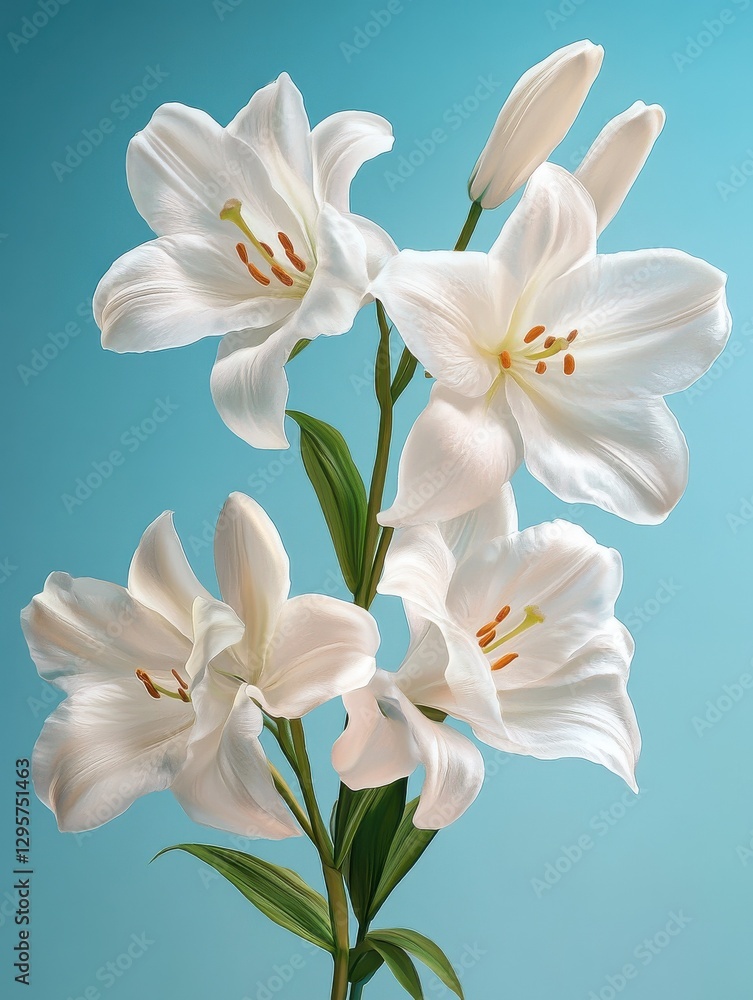 white spring flowers on blue background white spring flowers on blue background