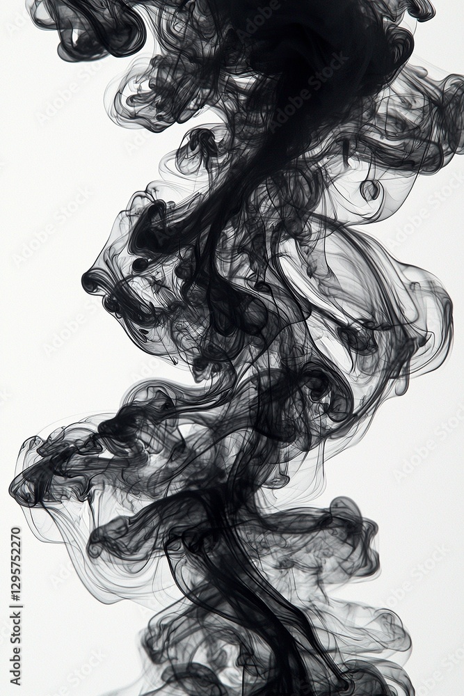 Fototapeta premium A black and white photo of smoke on a white background