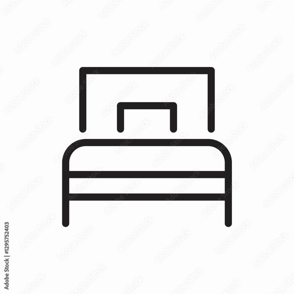 Bed hotel room icon vector sign Bed hotel room icon vector sign