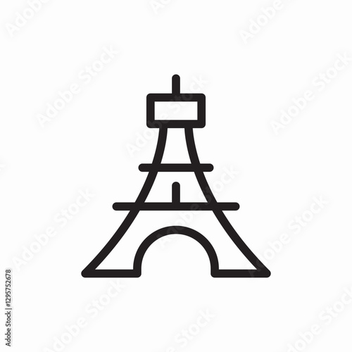 Eiffel tower landmark icon vector sign