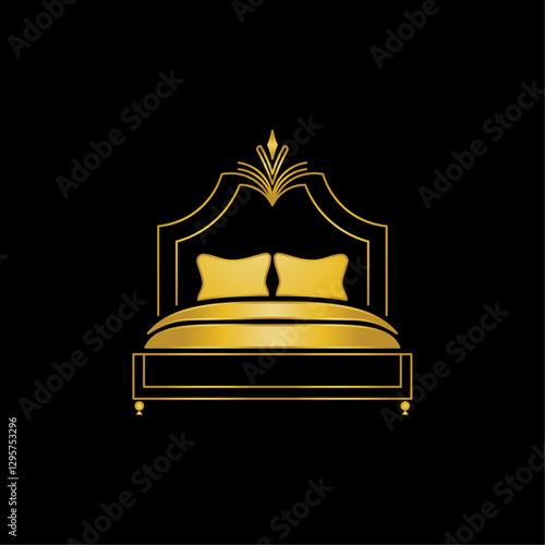 Luxury Bed for Furniture and Interior Logo Design