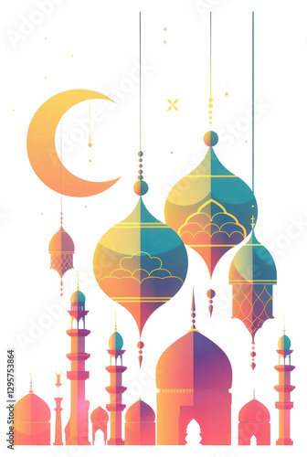 PNG Ramadan Gold Lantern Moon And Mosque mosque architecture design.