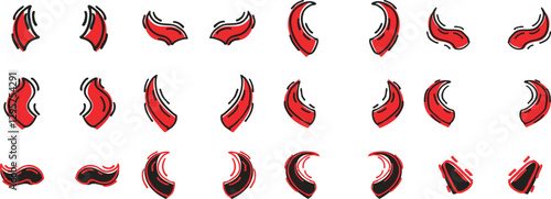 horns in hand drawing in vector