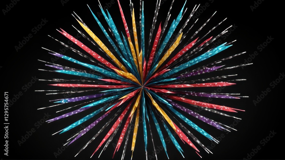 a colorful explosion of dynamic shapes radiates from the center a colorful explosion of dynamic shapes radiates from the center