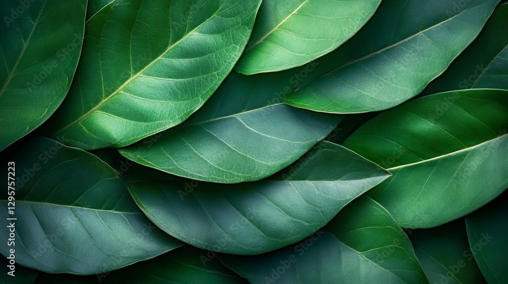 Fototapeta premium Vibrant green leaves creating lush natural background