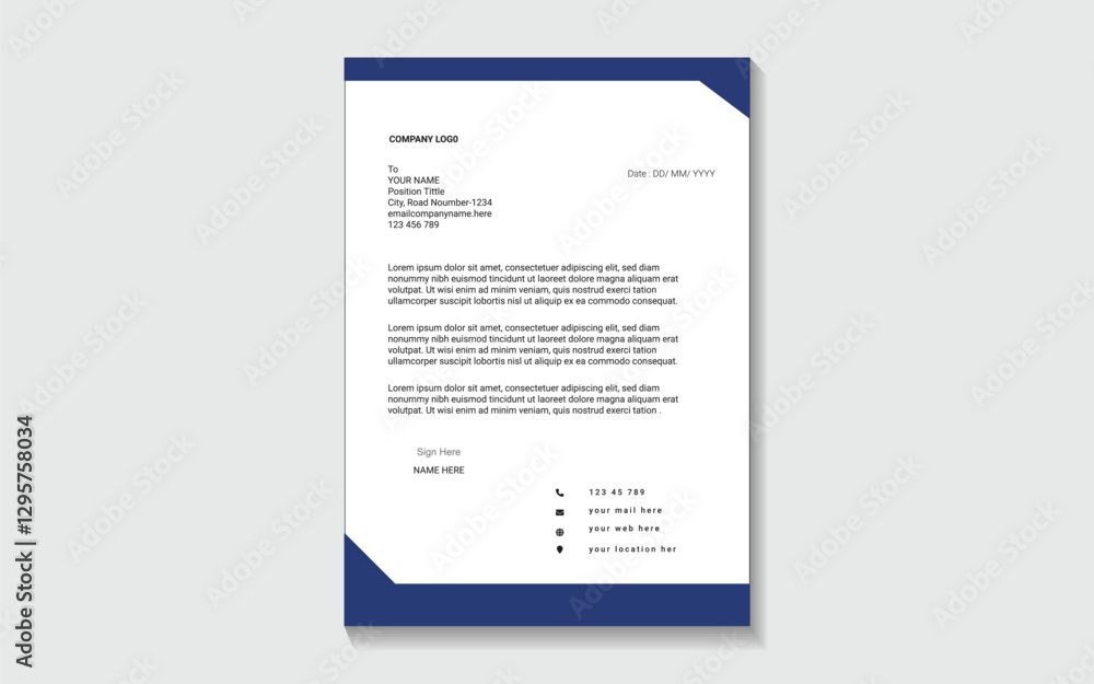 Obraz premium Professional Letterhead Template | Modern Corporate & Stock Market Design